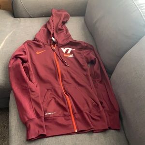 Maroon Nike zip up VT Hokies hoodie